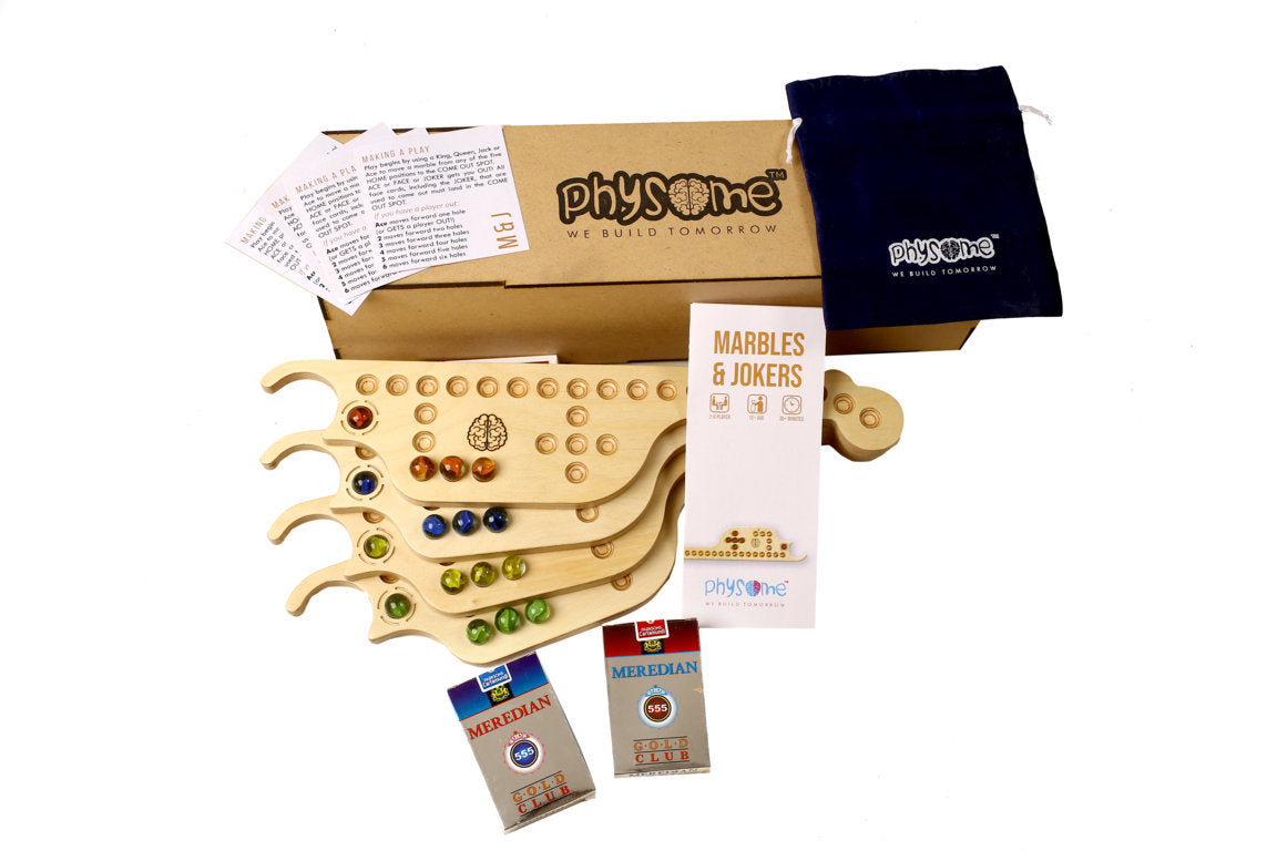 Physome Jokers and Marbles Indoor Board Game for 4 Players