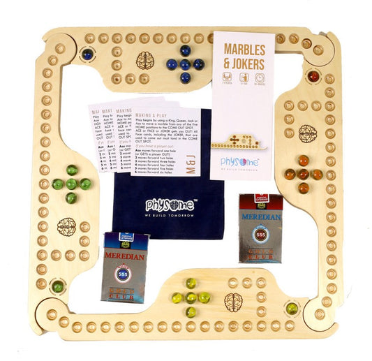 Physome Jokers and Marbles Indoor Board Game for 4 Players