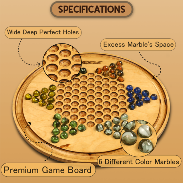 Glass Marbles Board Game | 13.5" Glass Marbles Games | Physome Games