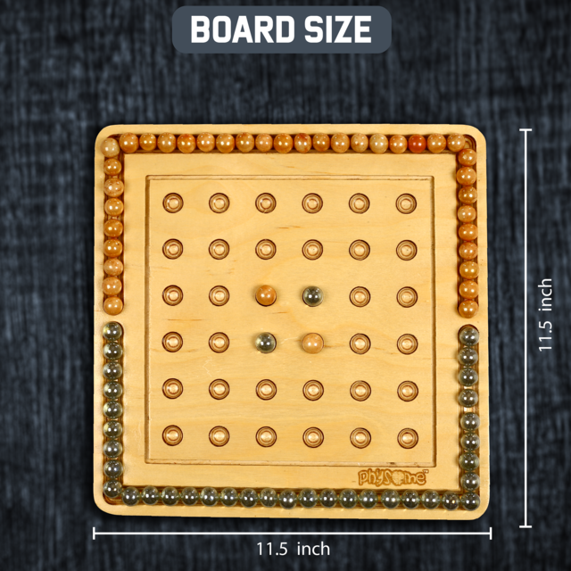 Physome Wooden Othello Marble Empire Board Game with Glass Marbles