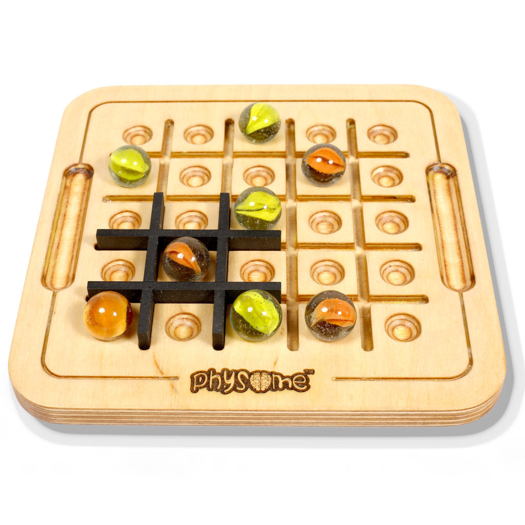 Tic Tac Wooden Board Game | 2 Players Table Top Game | Physome Games