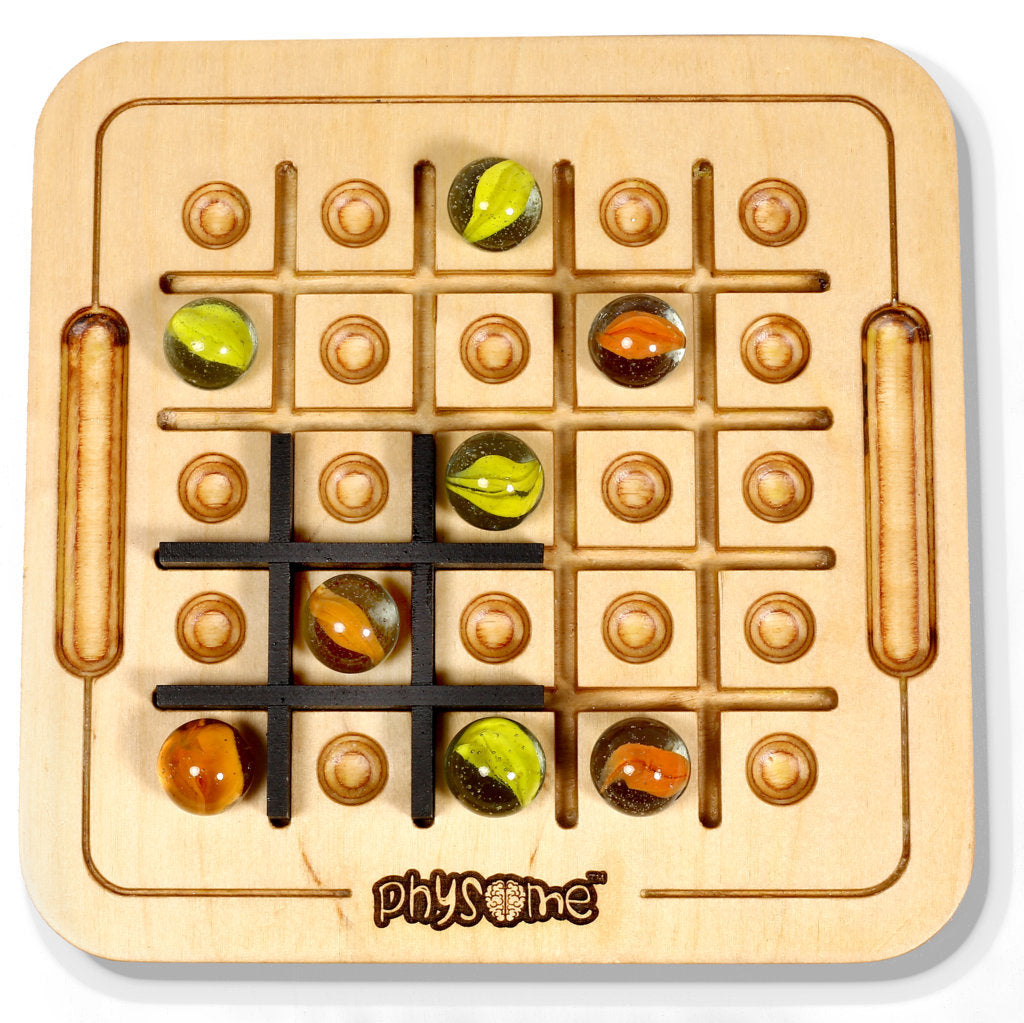 Tic Tac Wooden Board Game | 2 Players Table Top Game | Physome Games